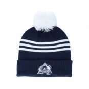 Adidas - NHL Blå pom Beanie - Colorado Avalanche 3-Stripe Cuffed Navy Pom @ Hatstore