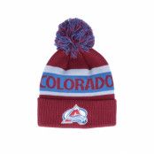 Adidas - NHL Röd pom Beanie - Colorado Avalanche Cuffed Knit Burgundy/Blue Pom @ Hatstore