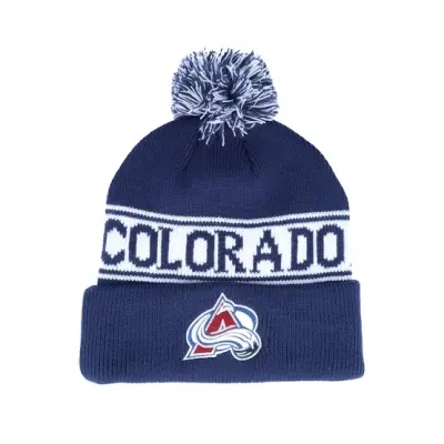 Fanatics - NHL Blå pom Beanie - Colorado Avalanche Sport Resort Navy Pom @ Hatstore