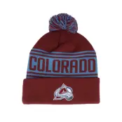 Fanatics - NHL Röd pom Beanie - Colorado Avalanche Dark Garnet/Aqua Blue Pom @ Hatstore