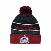 Fanatics - NHL Svart pom Beanie - Colorado Avalanche Authentic Pro Locker Room Black/Maroon Pom @ Hatstore