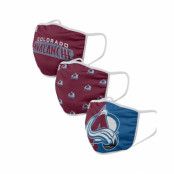 Foco - NHL Röd Mask - Colorado Avalanche 3-Pack NHL Burgundy/Blue Face Mask @ Hatstore