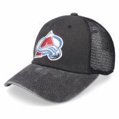 American Needle - NHL Svart trucker Keps - Colorado Avalanche Raglan Bones Black Trucker @ Hatstore