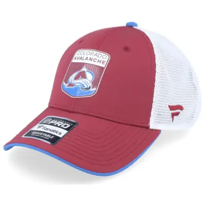 Fanatics - NHL Röd trucker Keps - Colorado Avalanche Authentic Pro Draft Podium Black/White Trucker @ Hatstore