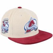 Mitchell&Ness - NHL Beige fitted Keps - Colorado Avalanche Team Cord Off White/Maroon Fitted @ Hatstore