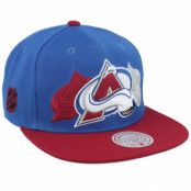 Mitchell&Ness - NHL Blå snapback Keps - Colorado Avalanche Triple Up Light Blue/Red Snapback @ Hatstore