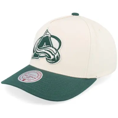 Mitchell&Ness - NHL Vit adjustable Keps - Hatstore Exclusive x Colorado Avalanche Pro Crown Natural/Green A-frame Adjustable @ Hatstore