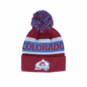 Mössa Colorado Avalanche Cuffed Knit Burgundy/Blue Pom - Adidas - Röd Tofs