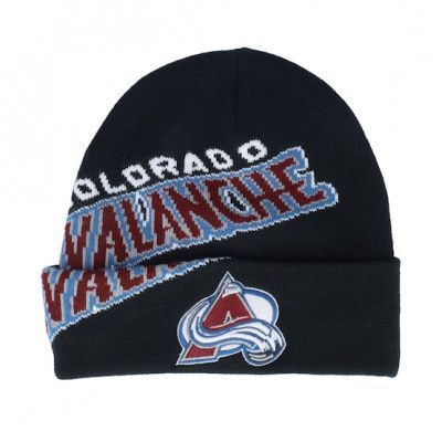Mitchell&Ness - NHL Svart cuff Beanie - Colorado Avalanche Cricket Knit Black Cuff @ Hatstore