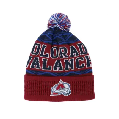 Outerstuff - NHL Röd pom Beanie - Kids Colorado Avalanche NHL Beanie Red/Blue Pom @ Hatstore
