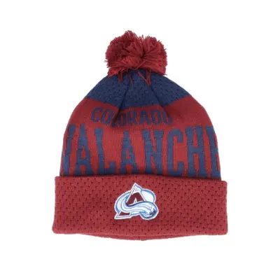 Outerstuff - NHL Röd pom Beanie - Kids Colorado Avalanche Stretchark Knit Maroon/Navy Pom @ Hatstore