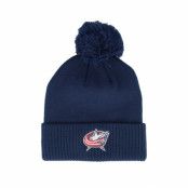 Adidas - NHL Blå pom Beanie - Columbus Blue Jackets NHL Cuffed Beanie Navy Blue Pom @ Hatstore