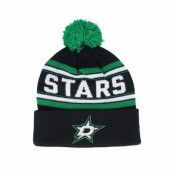 Outerstuff - NHL Svart pom Beanie - Kids Dallas Stars Wordmark Jacquard Cuff Beanie Black/Green Pom @ Hatstore