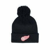 Adidas - NHL Svart pom Beanie - Detroit Red Wings NHL Cuffed Beanie Black Pom @ Hatstore