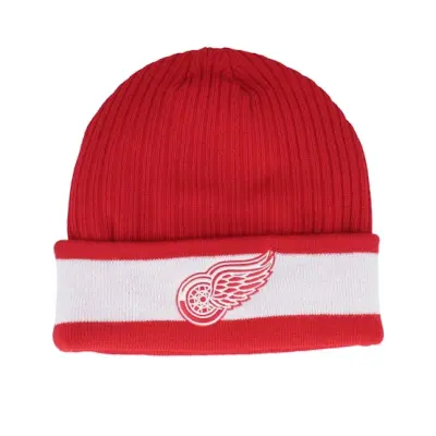 Fanatics - NHL Röd cuff Beanie - Detroit Red Wings Beanie Red/White Cuff @ Hatstore
