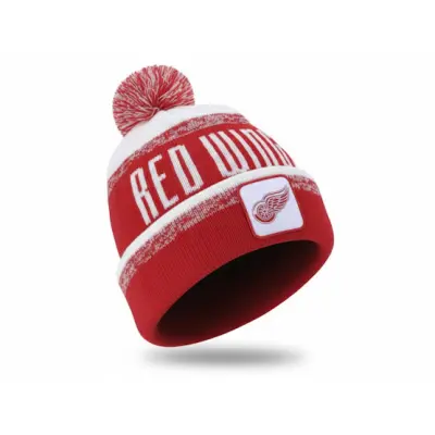 Fanatics - NHL Röd pom Beanie - Detroit Red Wings Thrive Red/White Pom @ Hatstore
