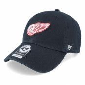 47 Brand - NHL Svart unconstructed Keps - Detroit Red Wings Clean Up Black Dad Cap @ Hatstore