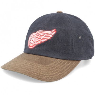 American Needle - NHL Grå unconstructed Keps - Detroit Red Wings Waxed Taylor Charcoal Dad Cap @ Hatstore