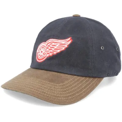 American Needle - NHL Grå unconstructed Keps - Detroit Red Wings Waxed Taylor Charcoal Dad Cap @ Hatstore