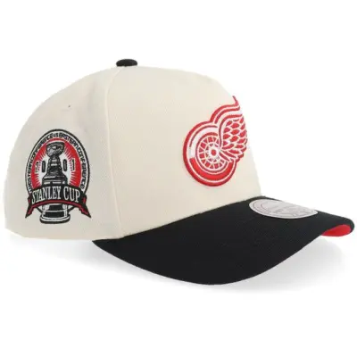 Mitchell&Ness - NHL Beige snapback Keps - Hatstore Exclusive x Detroit Red Wings Pro Crown Black/Sand A-frame Adjustable @ Hatstore