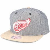 Mitchell&Ness - NHL Grå snapback Keps - Detroit Red Wings Denim Khaki Snapback @ Hatstore