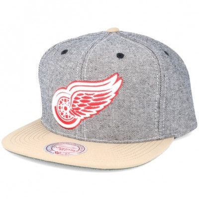 Mitchell&Ness - NHL Grå snapback Keps - Detroit Red Wings Denim Khaki Snapback @ Hatstore