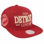 Mitchell&Ness - NHL Röd Keps - Detroit Red Wings With Love Vintage Red Snapback @ Hatstore