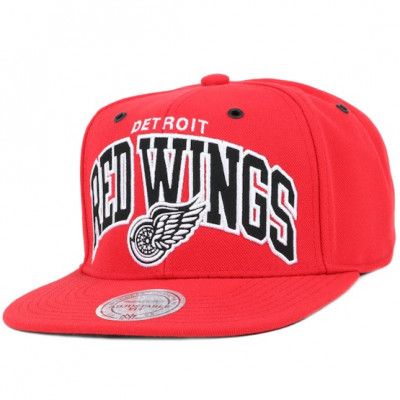 Mitchell&Ness - NHL Röd snapback Keps - Detroit Red Wings Black And White Arch Snapback @ Hatstore