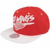 Mitchell&Ness - NHL Röd snapback Keps - Detroit Red Wings Transcript Scarlet/White Snapback @ Hatstore