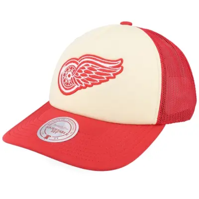 Mitchell&Ness - NHL Röd trucker Keps - Detroit Red Wings Vintage Block Vintage Cream/Red Trucker @ Hatstore