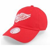 Mitchell&Ness - NHL Röd unconstructed Keps - Detroit Red Wings Team Ground 2.0 Red Dad Cap @ Hatstore