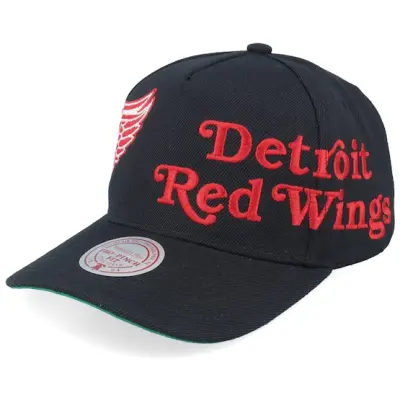 Mitchell&Ness - NHL Svart adjustable Keps - Detroit Red Wings Busted Pro Black A-Frame Adjustable @ Hatstore