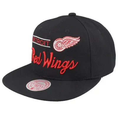 Mitchell&Ness - NHL Svart snapback Keps - Detroit Red Wings Retro Lock Up Black Snapback @ Hatstore