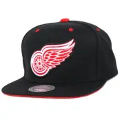 Mitchell&Ness - NHL Svart snapback Keps - Detroit Red Wings Solid Velour Logo Snapback @ Hatstore