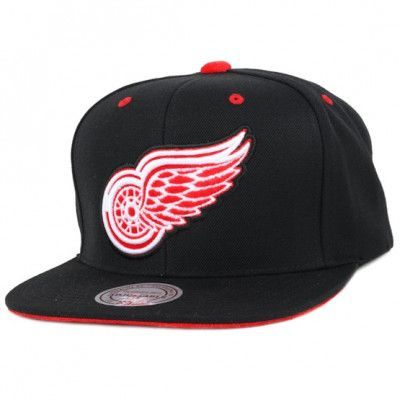 Mitchell&Ness - NHL Svart snapback Keps - Detroit Red Wings Solid Velour Logo Snapback @ Hatstore