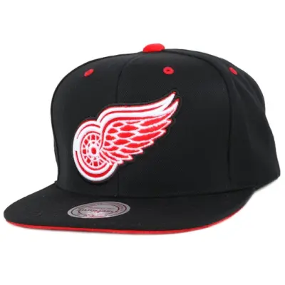 Mitchell&Ness - NHL Svart snapback Keps - Detroit Red Wings Solid Velour Logo Snapback @ Hatstore