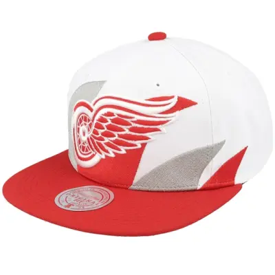 Mitchell&Ness - NHL Vit snapback Keps - Detroit Red Wings Vintage Sharktooth White/Red Snapback @ Hatstore