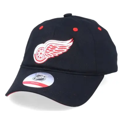 Outerstuff - NHL Svart unconstructed Keps - Kids Detroit Red Wings Team Slouch Black Dad Cap @ Hatstore
