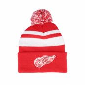 Mitchell&Ness - NHL Röd pom Beanie - Detroit Red Wings Stripe Knit Red Pom @ Hatstore