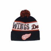 Mitchell&Ness - NHL Svart pom Beanie - Detroit Red Wings Block Sweep Knit Black Pom @ Hatstore