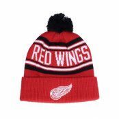 Outerstuff - NHL Röd pom Beanie - Kids Detroit Red Wings Jacquared Knit University Red Pom @ Hatstore