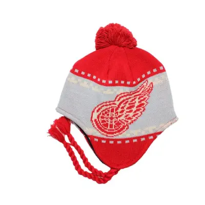 Reebok - NHL Grå pom Beanie - Detroit Red Wings Faceoff Tassle Knit Pom @ Hatstore