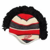 Reebok - NHL Svart pom Beanie - Detroit Red Wings Faceoff Mohawk Knit @ Hatstore