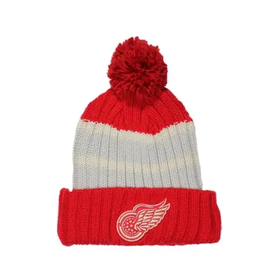 Reebok - NHL Svart pom Beanie - Detroit Red Wings Vintage Watch Pom @ Hatstore