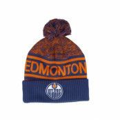 Fanatics - NHL Blå pom Beanie - Edmonton Oilers Authentic Pro Rink Aviator Blue/Orange Pom @ Hatstore