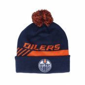 Fanatics - NHL Blå pom Beanie - Edmonton Oilers Locker Room Pom Athl Navy Pom @ Hatstore