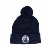 Fanatics - NHL Blå pom Beanie - Edmonton Oilers Value Core Athl Navy Pom @ Hatstore