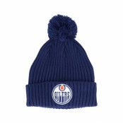 Fanatics - NHL Blå pom Beanie - Edmonton Oilers Value Core Beanie Blue Pom @ Hatstore