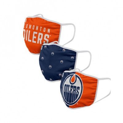 Foco - NHL Blå Mask - Edmonton Oilers 3-Pack NHL Navy/Orange Face Mask @ Hatstore