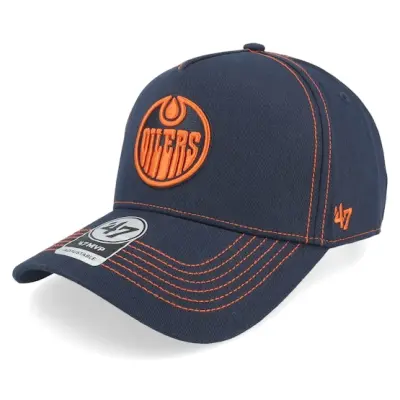 47 Brand - NHL Blå adjustable Keps - Edmonton Oilers Contrast Stitch 47 Mvp Dt Cap Navy A-frame Adjustable @ Hatstore